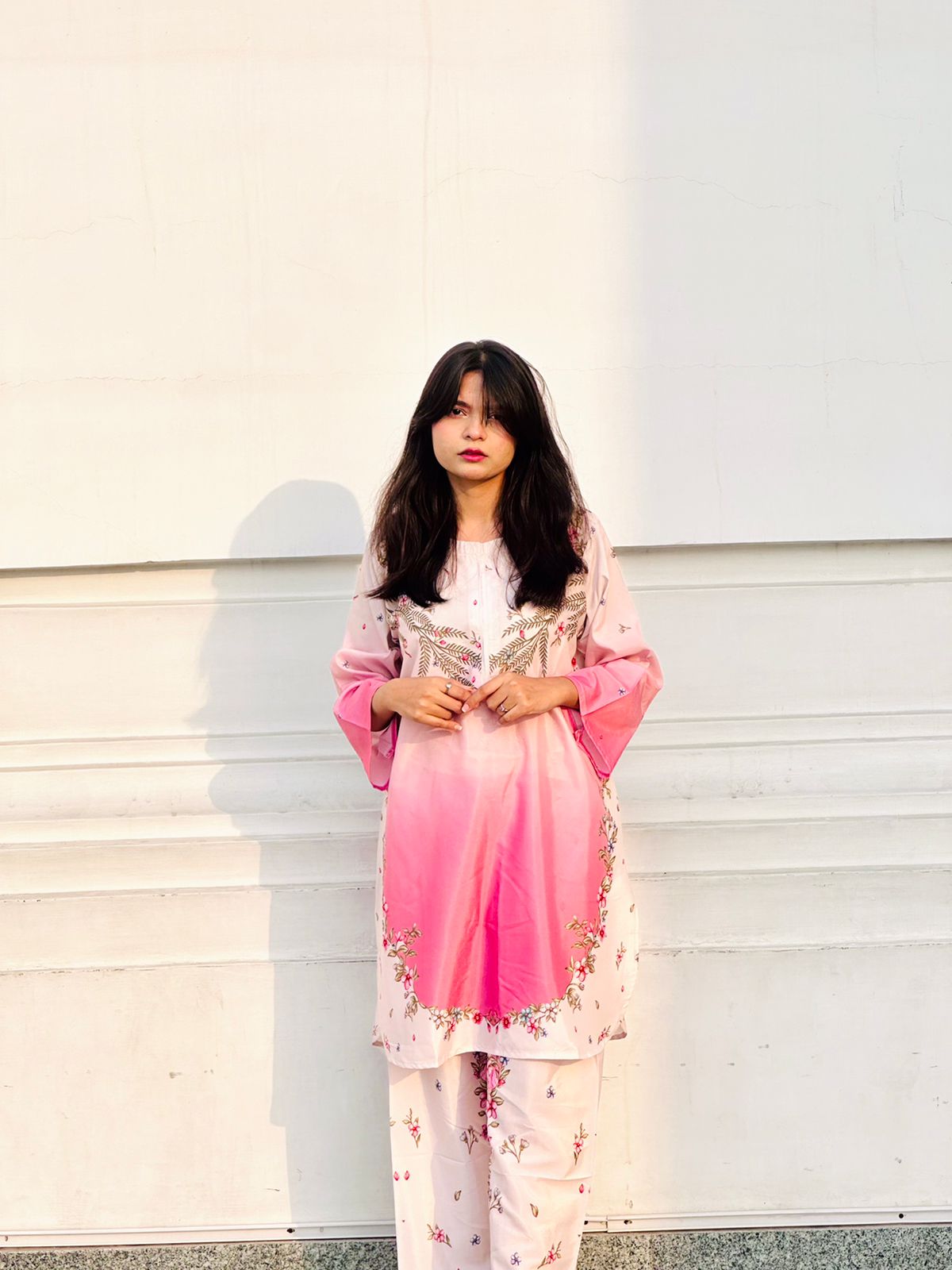 Pink Ombre Floral Co-Ord Set