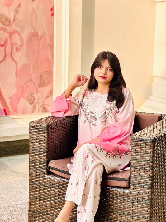 Pink Ombre Floral Co-Ord Set